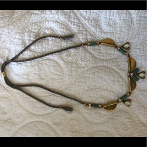 J. Crew teal and gold necklace